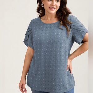 BloomChic Swiss Dot Petal Sleeve Blouse Plus Size 26w NWT